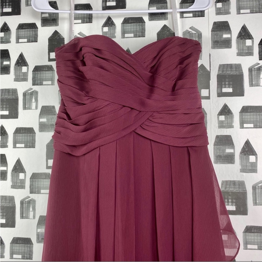 David’s bridal strapless chiffon dress - Picture 4 of 8